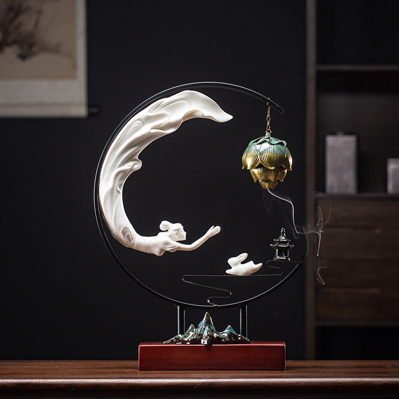 Celestial Moon Incense Burner Lamp
