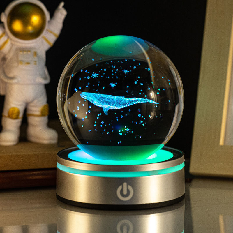 3D Crystal Ball Night Light – Colorful Gradient