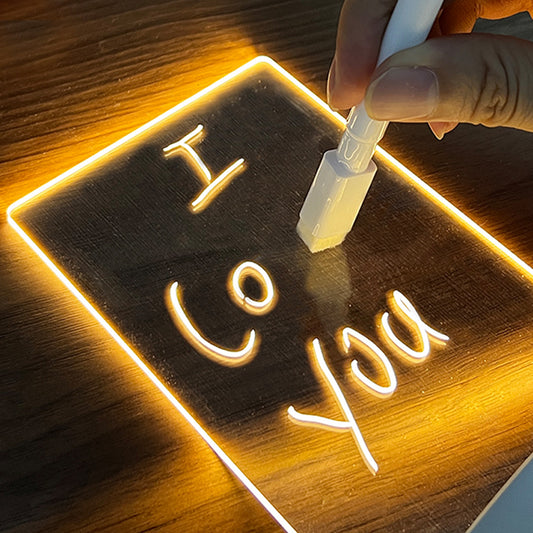 Creative LED Message Board Night Light – USB Note Lamp with Marker for Kids & Gifts