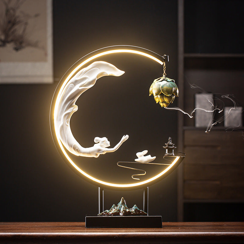 Celestial Moon Incense Burner Lamp