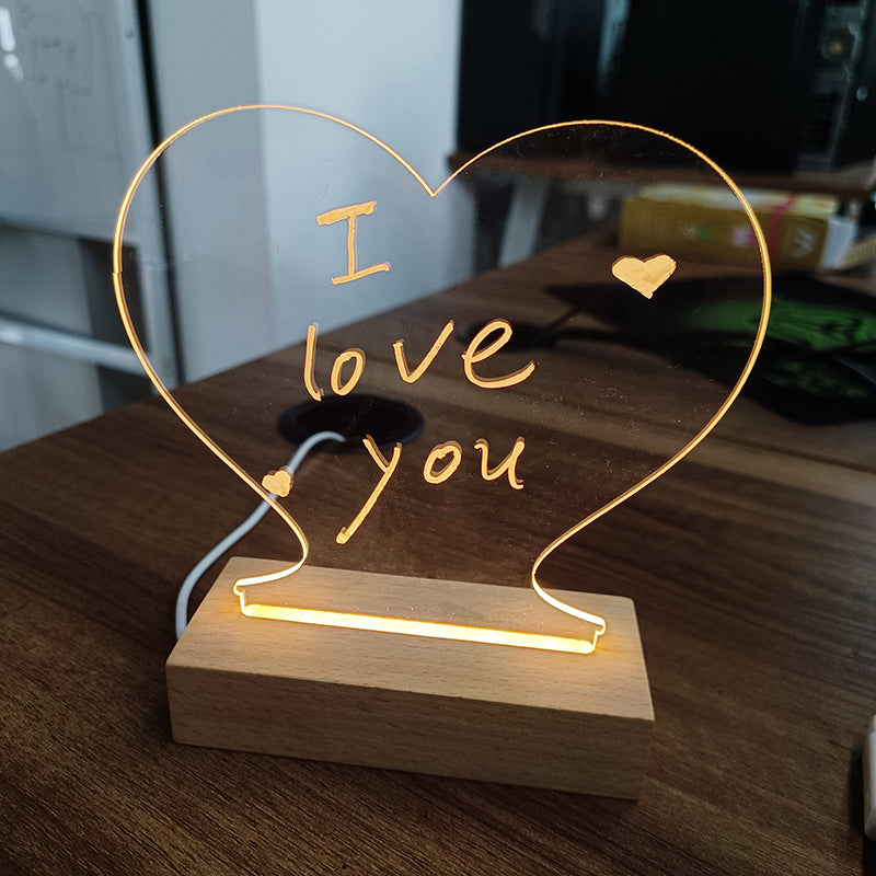 Creative LED Message Board Night Light – USB Note Lamp with Marker for Kids & Gifts