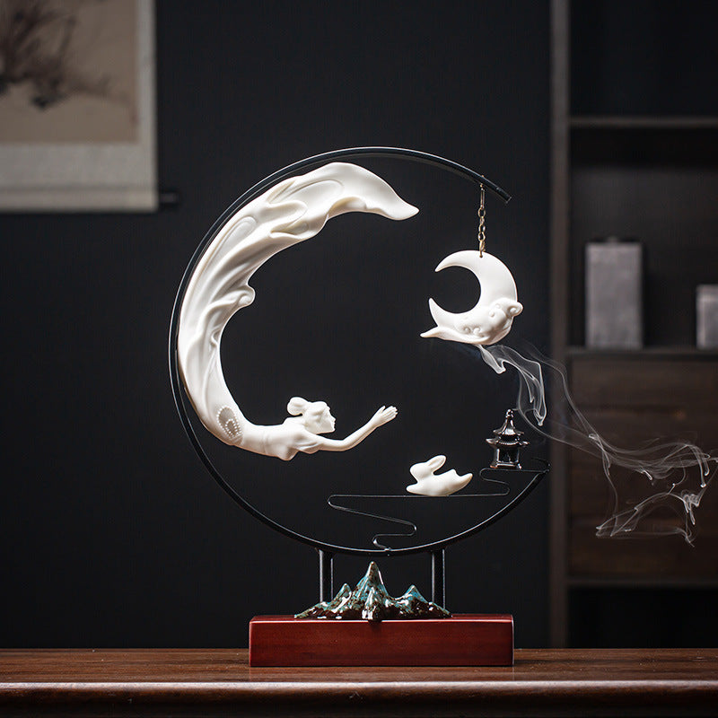 Celestial Moon Incense Burner Lamp