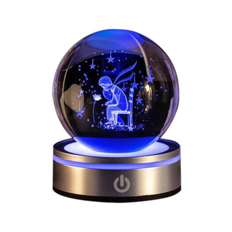 3D Crystal Ball Night Light – Colorful Gradient
