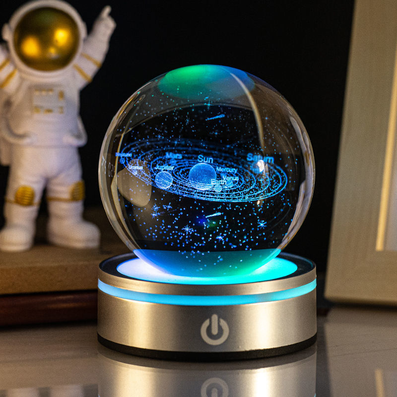 3D Crystal Ball Night Light – Colorful Gradient