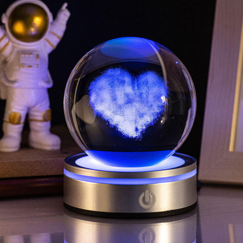 3D Crystal Ball Night Light – Colorful Gradient
