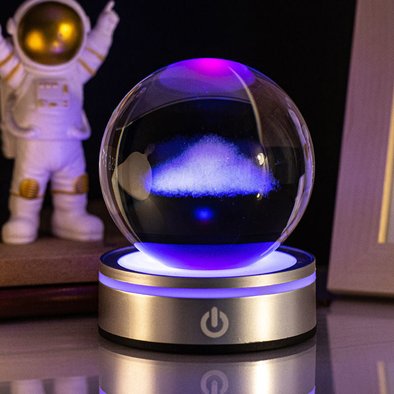 3D Crystal Ball Night Light – Colorful Gradient